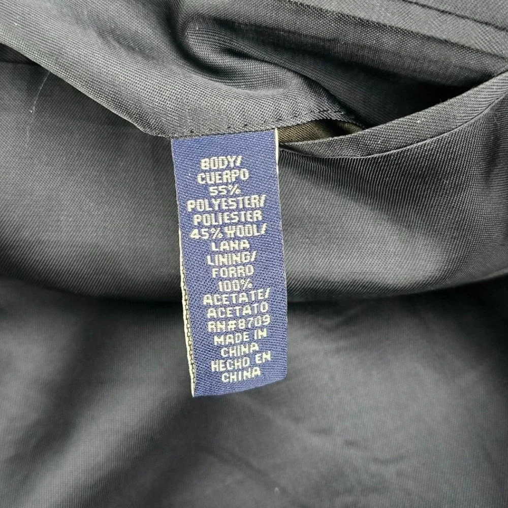 Stafford Single Breast Two Gold Button Wool Blend‎ Men Blazer Navy 46R